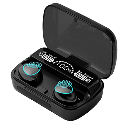 WERDEDE Wireless Earbuds Bluetooth 180 Hours Playtime Built-in Microphone LED Digital Shows Charging Bluetooth Headphones，IPX7 Waterproof Touch Control Stereo Cordless Earphones for iPhone/Android