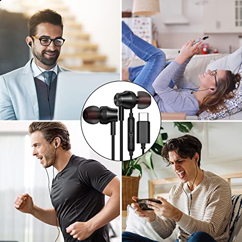 USB C Earbuds for Google Pixel 7 Pro 6, Noise Cancelling Headset Type C Earphones with Microphone Stereo Wired Headphones Earpiece for Samsung Galaxy S23 Ultra S22 Plus S21 FE S20 Plus iPad Oneplus 11