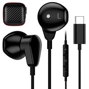 titacute usb c headphones for samsung s23 ultra s22 s21 s20 a53 galaxy z flip fold digital type c earphone with mic noise canceling wired earbuds for ipad 10 pro air mini pixel 7 6 6a oneplus 11 black
