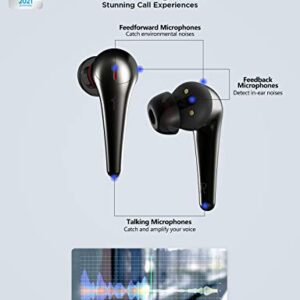 1MORE Comfobuds Pro Bluetooth 5.0 Earbuds, Hybird Active Noise Cancelling Earphones, Stereo Premium Sound in Ear Headphone with 6 Mics ENC for Clear Call and Deep Bass Fast Charging, Black