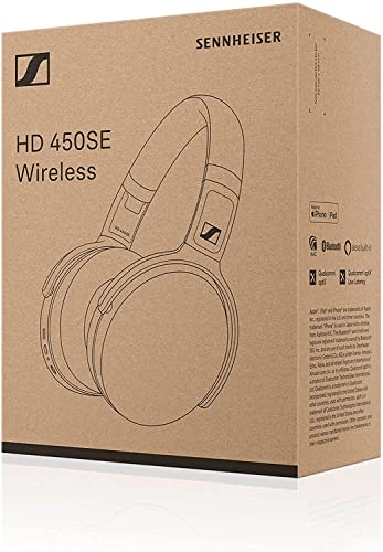 Sennheiser HD 450SE Bluetooth 5.0 Wireless Headphone with Alexa Built-in - Active Noise Cancellation, 30-Hour Battery Life, USB-C Fast Charging, Foldable - Black