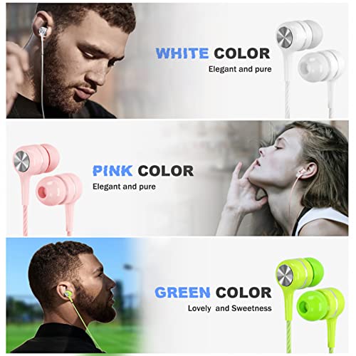 LWZCAM Wired Earbuds with Microphone 5 Pack, in-Ear Headphones with Heavy Bass, High Sound Quality Earphones Compatible with iPod, iPad, MP3, Android Phones, Fits All 3.5mm Jack