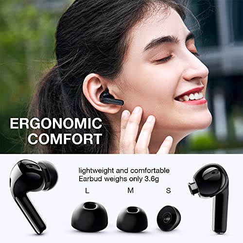 HYIEAR Wireless Earbuds – Bluetooth Headphones with Microphone and Touch Control – Ultra-Light and Ergonomic Wireless Bluetooth Earbuds – 40 Hours Playtime – IPX5 Waterproof Wireless Earphones