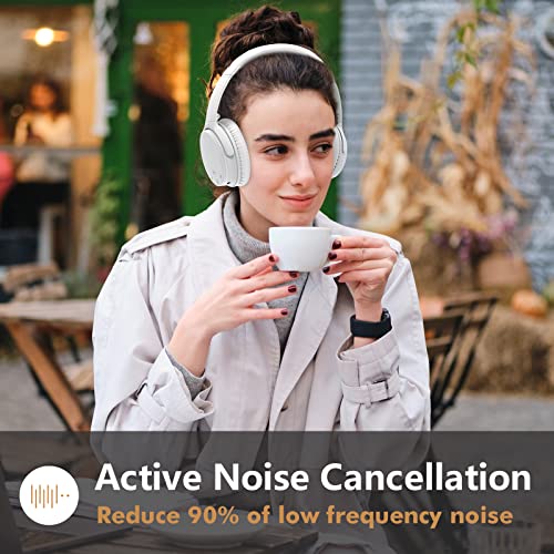 Srhythm NC25 Active Noise Cancelling Headphones Bluetooth 5.3,ANC Stereo Headset Over-Ear with Hi-Fi,Mic,50H Playtime,Voice Assistant,Low Latency Game Mode