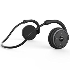 rtusia small bluetooth headphones wrap around head – sports wireless headset with built in microphone and crystal-clear sound, foldable and carried in the purse, and 12-hour battery life, black