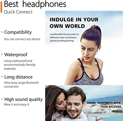 Wireless Earbuds, Bluetooth 5.3 Headphones with Active Noise Cancelling Air Buds Pods 3D Stereo in-Ear Built-in Microphone IPX7 Waterproof Earphones Sport Headsets for iPhone/Samsung/airpod Case