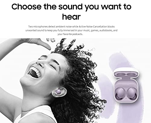 SAMSUNG Galaxy Buds 2 True Wireless Earbuds Noise Cancelling Ambient Sound Bluetooth Lightweight Comfort Fit Touch Control US Version, Black Graphite (Renewed)