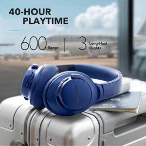 Soundcore Anker Life Q20 Hybrid Active Noise Cancelling Headphones, Wireless Over Ear Bluetooth Headphones, 40H Playtime, Hi-Res Audio, Deep Bass, Memory Foam Ear Cups, for Travel, Home Office