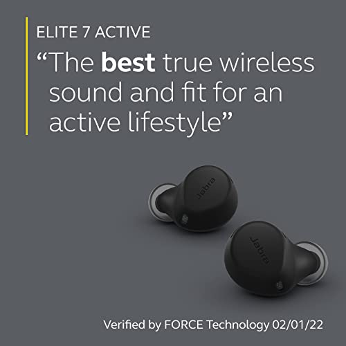 Jabra Elite 7 Active in-Ear Bluetooth Earbuds - True Wireless Sports Ear Buds ShakeGrip for The Ultimate Active fit and Adjustable Active Noise Cancellation - Black