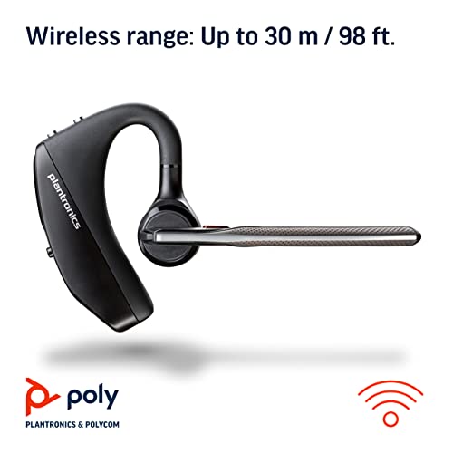 Plantronics - Voyager 5200 UC (Poly) - Bluetooth Single-Ear (Monaural) Headset - USB-A Compatible to connect to your PC and/or Mac - Works with Teams, Zoom & more - Noise Canceling