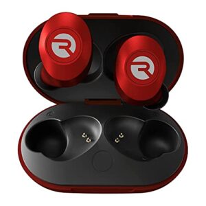 raycon the everyday bluetooth wireless earbuds with microphone- stereo sound in-ear bluetooth headset true wireless earbuds 32 hours playtime (matte red)