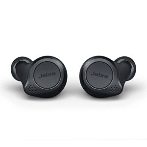 jabra elite active 75t true wireless earbuds with wireless charging enabled case, gray (renewed)