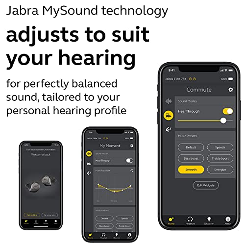 Jabra Elite Active 75t True Wireless Earbuds with Wireless Charging Enabled Case, Gray (Renewed)