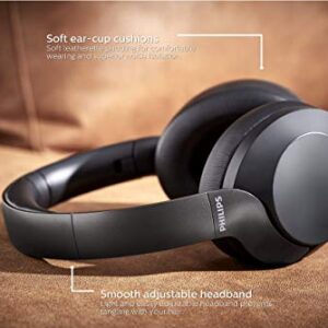 Philips PH805 Active Noise Canceling (ANC) Over Ear Wireless Bluetooth Performance Headphones w/Hi-Res Audio, Comfort Fit and 30 Hours of Playtime (TAPH805BK) (Renewed)