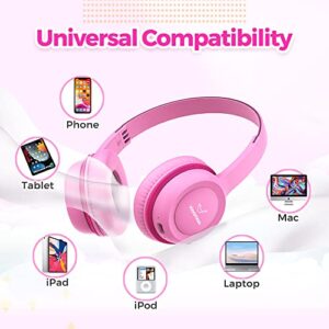 vinamass Kids Bluetooth Headphones, 22H Playtime, Bluetooth 5.0 & Built-in Mic, Noise Cancelling Headphones for Kids, Adjustable Headband, for School Home iPad Tablet Airplane