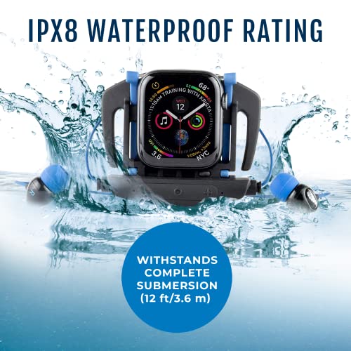 H2O Audio Interval - Swimming Headphones Made for Apple Watch with Bass-Amplified Surge S+ Swimming Earbuds - Bluetooth Swimming Headphones for Underwater Sports - 6-Hour Playtime - Waterproof IPX8