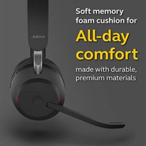 Jabra Evolve2 65 MS Wireless Headset with Link380a, Mono, Black – Wireless Bluetooth Headset for Calls and Music, 37 Hours of Battery Life, Passive Noise Cancelling Headphones