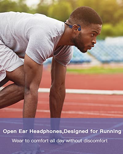 9 DIGITAL Bone Conduction Headphones Bluetooth, Wireless Open Ear Headphones Waterproof with Mic, Sweatproof Earphones, Sport Headset for Running Cycling, Gym, Biking, Workouts, Hiking & Climbing