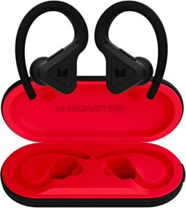 monster dna fit wireless bluetooth earbuds – noise cancelling earbuds with wireless charging case & built-in microphone, water resistant bluetooth headphones & ear buds