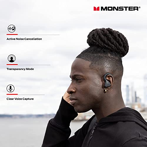 Monster DNA Fit Wireless Bluetooth Earbuds - Noise Cancelling Earbuds with Wireless Charging Case & Built-in Microphone, Water Resistant Bluetooth Headphones & Ear Buds
