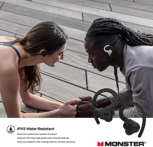 Monster DNA Fit Wireless Bluetooth Earbuds - Noise Cancelling Earbuds with Wireless Charging Case & Built-in Microphone, Water Resistant Bluetooth Headphones & Ear Buds