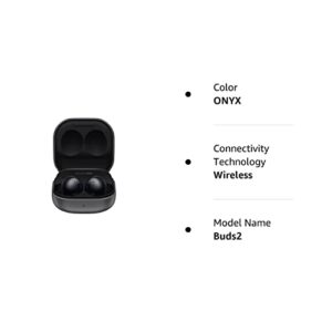 SAMSUNG Galaxy Buds2 True Wireless Earbuds Noise Cancelling Ambient Sound Bluetooth Lightweight Comfort Fit Touch Control, International Version - Onyx