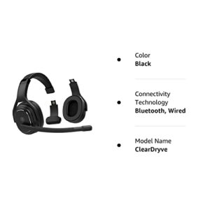 Rand McNally ClearDryve 220 Premium 2-in-1 Wireless Headset for Clear Calls with Noise Cancellation, Long Battery Life & All-Day Comfort (Renewed)