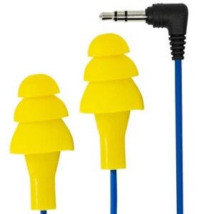 plugfones basic earplug-earbud hybrid – noise reducing earphones – yellow
