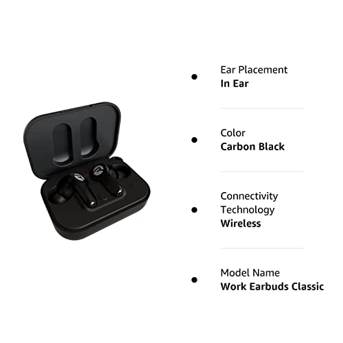 Raycon Work Earbuds Classic Bluetooth 5.2 Wireless with Noise Cancellation, Awareness Mode, 33 Hours of Battery, IPX5 Waterproof (Carbon Black)