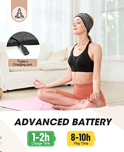 Perytong Sleep Headphones, Cozy Bluetooth Headphone Headband,Noise Cancelling Headphones for Sleeping, Headphone Band Built in Speakers Perfect for Side Sleepers,Workout,Running,Yoga,Travel,Insomnia