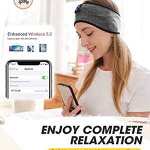 Perytong Sleep Headphones, Cozy Bluetooth Headphone Headband,Noise Cancelling Headphones for Sleeping, Headphone Band Built in Speakers Perfect for Side Sleepers,Workout,Running,Yoga,Travel,Insomnia
