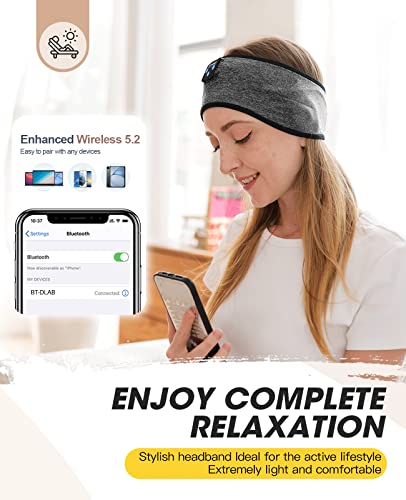 Perytong Sleep Headphones, Cozy Bluetooth Headphone Headband,Noise Cancelling Headphones for Sleeping, Headphone Band Built in Speakers Perfect for Side Sleepers,Workout,Running,Yoga,Travel,Insomnia