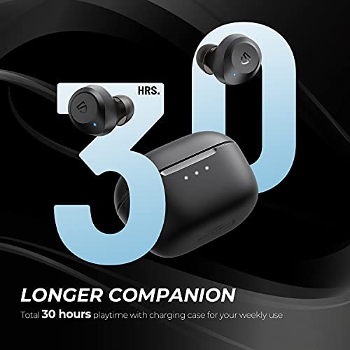 SoundPEATS T2 Hybrid Active Noise Cancelling Wireless Earbuds, ANC Earphones with Transparency Mode, Bluetooth 5.1 in-Ear Headphones, 30 Hours Playtime, USB-C Quick Charge, Stereo Sound, 12mm Driver