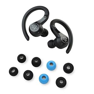 jlab epic air sport anc true wireless bluetooth 5 earbuds | headphones for working out | ip66 sweatproof | 15-hour battery life, 55-hour charging case + cloud foam mnemonic earbud tips