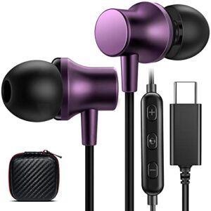 usb c headphone, cooya usb type c earphones wired earbuds for pixel 7 6a 6 pro magnetic noise canceling in-ear headset with mic for ipad pro samsung galaxy s23 s22 ultra s21 s20 z flip 4 a53 oneplus 9