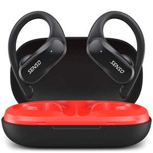 Senso Wireless Earbuds - Bluetooth True Wireless Earphones - TWS Best Sport Headphones for Workout Noise Cancelling Sweatproof Ear Buds with Mic 40 Hours Playtime for iPhone, Running, Gym