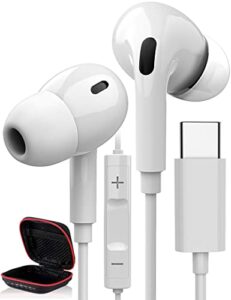 usb c headphones cooya type c wired earbuds for samsung s22 ultra s23 s21 s20 fe galaxy flip 4 dac hifi stereo headsets with microphone for pixel 7 6 pro in-ear earphones for ipad air 5th oneplus 9 10