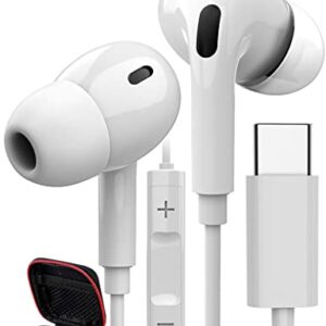 USB C Headphones COOYA Type C Wired Earbuds for Samsung S22 Ultra S23 S21 S20 FE Galaxy Flip 4 DAC HiFi Stereo Headsets with Microphone for Pixel 7 6 Pro in-Ear Earphones for iPad Air 5th OnePlus 9 10