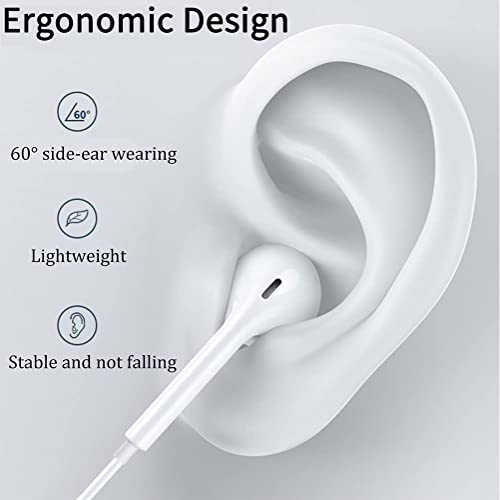 2 Pack iPhone Earbuds [Apple MFi Certified] Wired in-Ear Stereo Noise Canceling Isolating Lightning Headphones with Built-in Microphone&Volume Control Compatible with iPhone 13 12 SE 11 X 8 7-All iOS