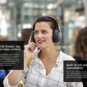 Philips PH805 Active Noise Canceling (ANC) Over Ear Wireless Bluetooth Performance Headphones w/Hi-Res Audio, Comfort Fit and 30 Hours of Playtime (TAPH805BK)