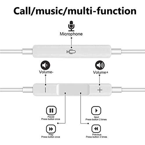Apple Earbuds with Lightning Headphones, in-Line Noise Cancelling Wired Earbuds, Compatible with iPhone 13/12/11/11 Pro/MAX/SE/7/8 [Apple MFi Certified], Supports All iOS Systems, White