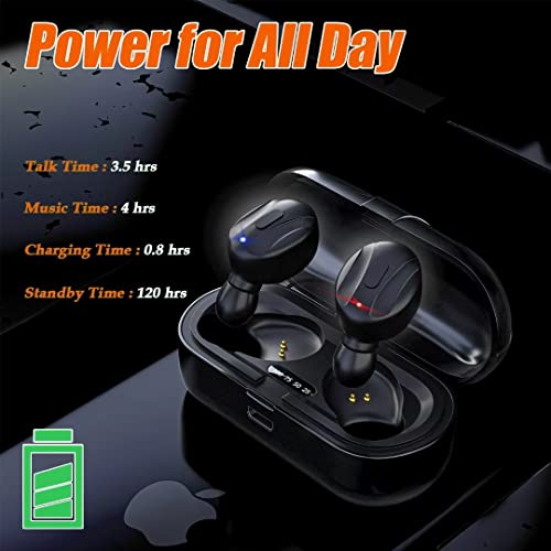 Earbuds 5.0 Mini Headphones, IPX5 Waterproof Hi-Fi Stereo Built-in Mic Headset, in-Ear Earphones for Sports