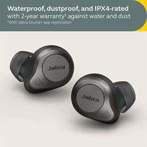 Jabra Elite 85t True Wireless Bluetooth Earbuds, Grey – Advanced Noise-Cancelling Earbuds for Calls & Music with Charging Case and 2 Wireless Charging Pads