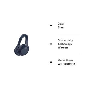 Sony WH-1000XM4 Wireless Premium Noise Canceling Overhead Headphones, Blue (Renewed)