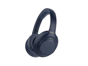 sony wh-1000xm4 wireless premium noise canceling overhead headphones, blue (renewed)