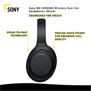 Sony WH-1000XM4 Wireless Bluetooth Noise Canceling Over-Ear Headphones (Black) Bundle with 10000mAh Ultra-Portable LED Display Wireless Quick Charge Battery Bank (2 Items)