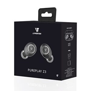 LYPERTEK PurePlay Z3 2.0 - True Wireless Earbuds - 10+70 Hours Play Time, PureControl App, Bluetooth 5.2, Wireless Charging, IPX7 Waterproof, Black