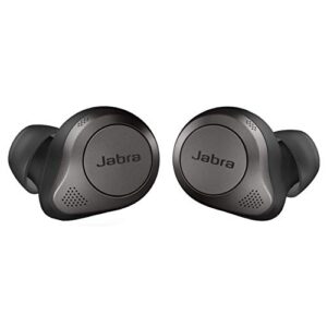 jabra elite 85t true wireless bluetooth earbuds, titanium black – advanced noise-cancelling earbuds with charging case (renewed)