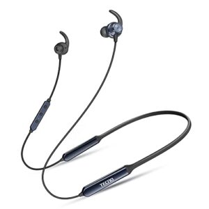 tecno wireless active noise cancelling bluetooth headphones with microphone, 38hrs playtime neckband bluetooth headphones, earbuds bluetooth 5.1 with magnetic, b1-pro