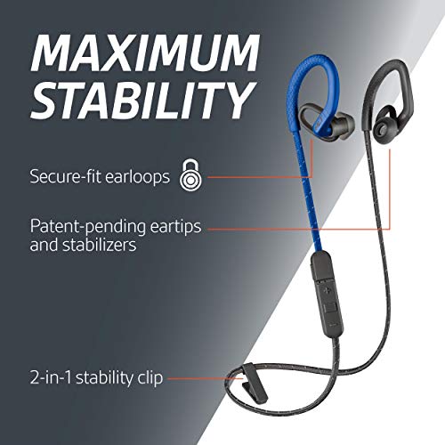 Plantronics BackBeat FIT 350 Wireless Headphones, Stable, Ultra-Light, Sweatproof in Ear Workout Headphones, Black